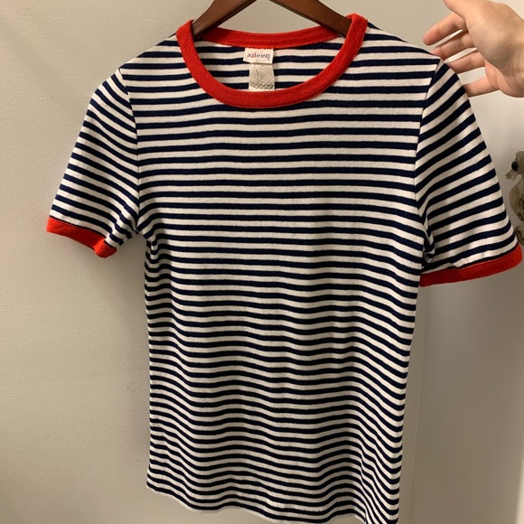 ▪️SOLD▪️Vintage 70s Striped Nautical T Shirt L - Picture 5 of 8